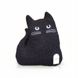 Black Cat Plush Stuffed Animal Decor Halloween Decorative Pillow NEW, 15”x12”